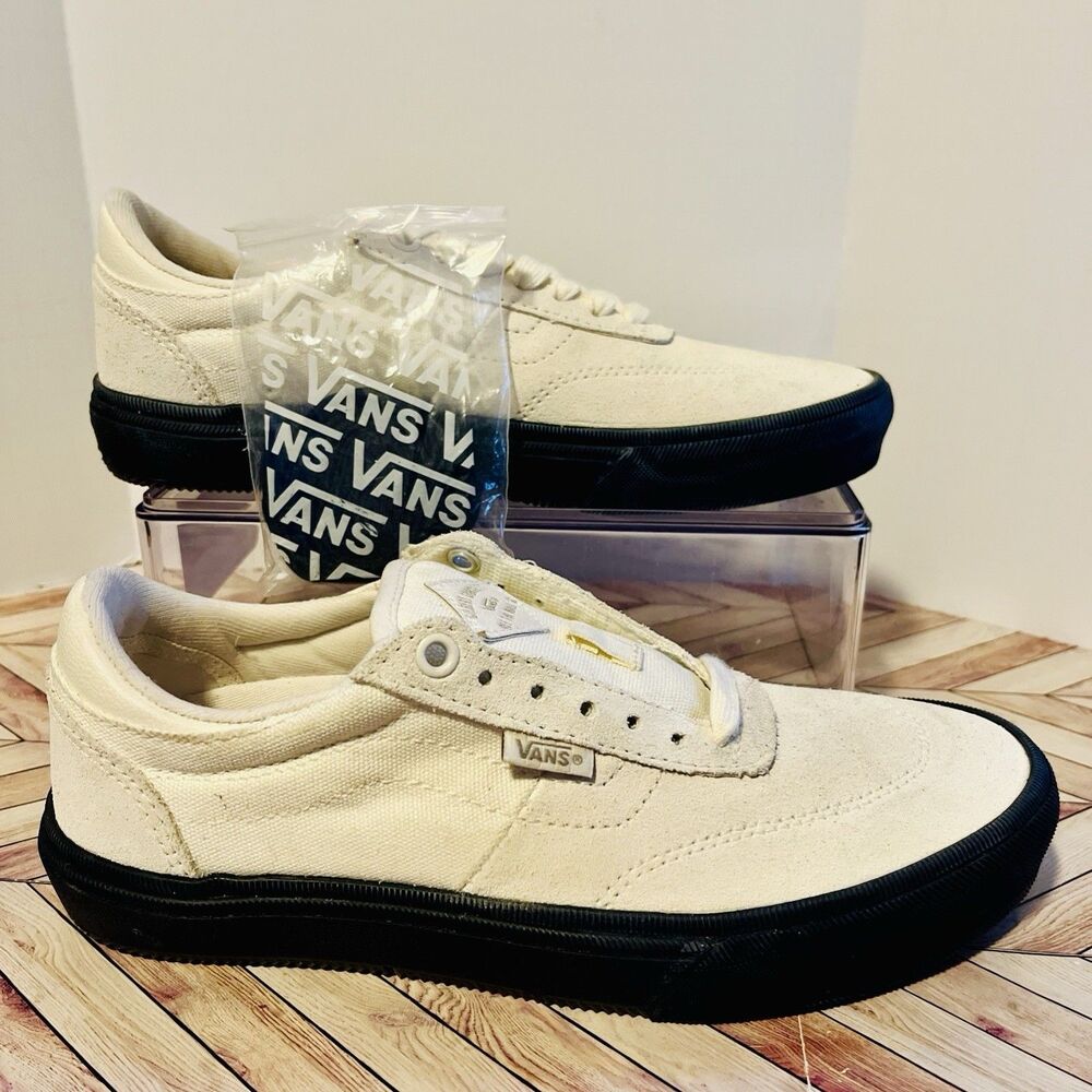 VANS Skate Gilbert Crockett Shoe Suede Khaki Black M 5.5 W 7 Sneakers Skater